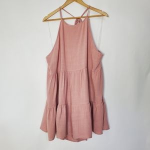 TALULAH Dusty Rose Tiered Halter Tunic